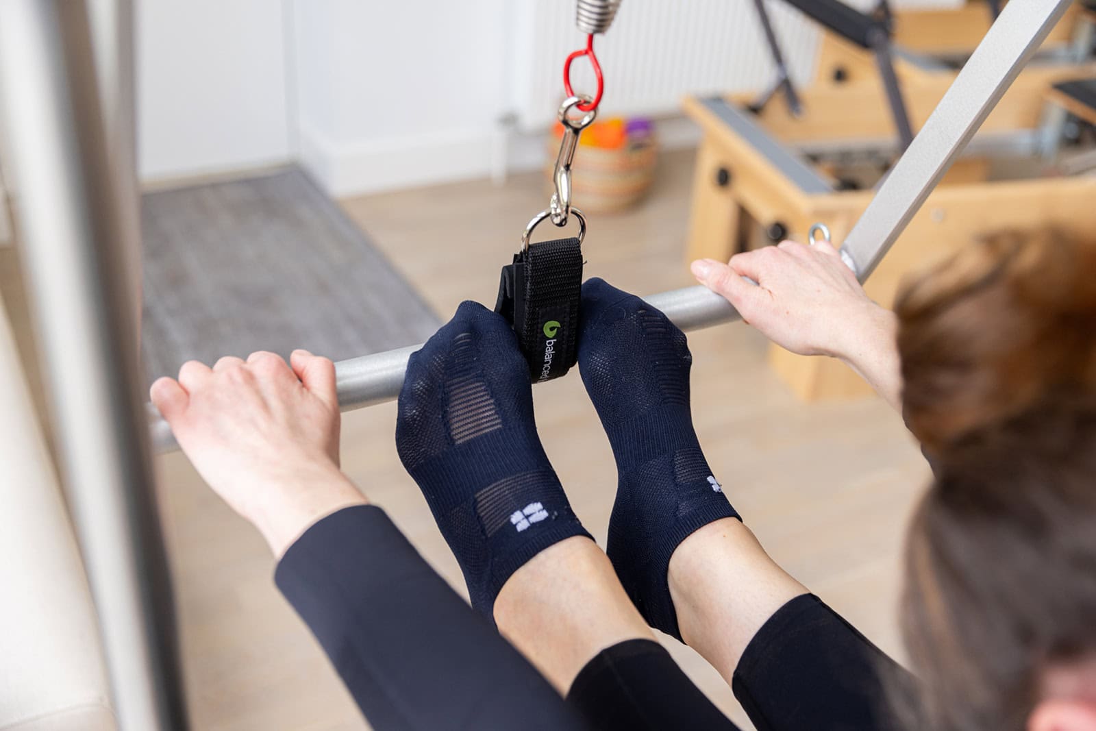 Detail shot during a pilates photoshoot