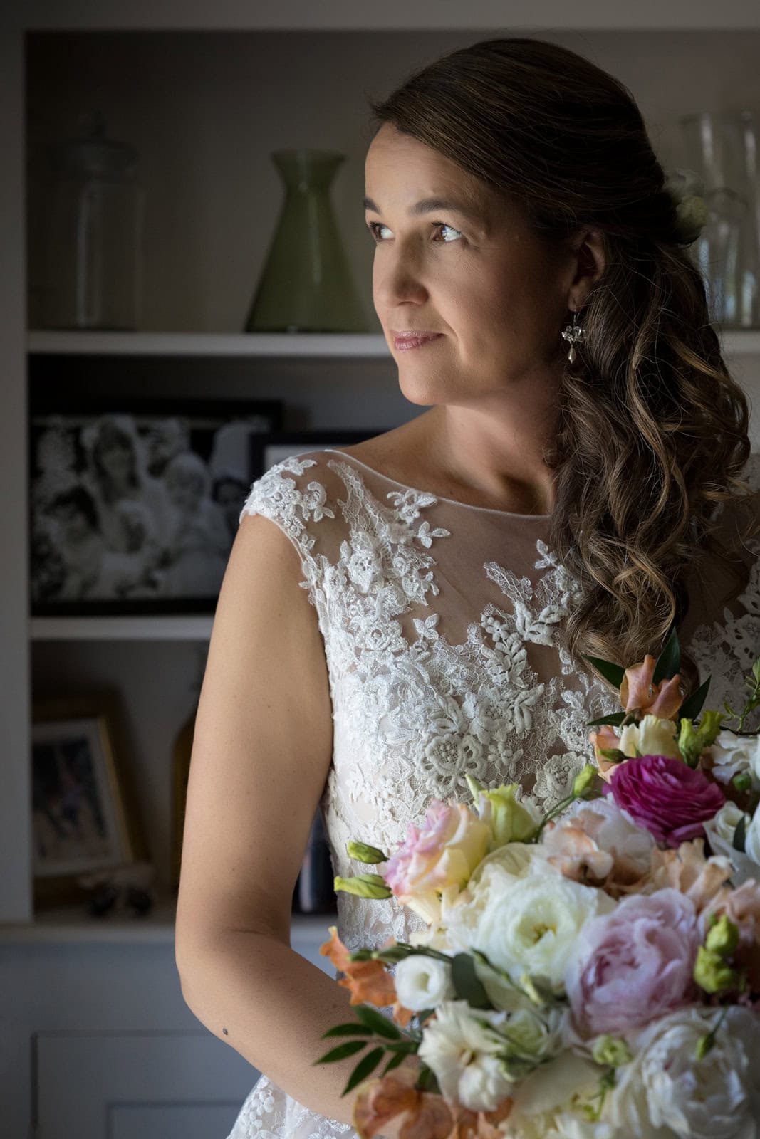 A bride enjoys a quiet moment before her wedding day in Hertfordshire